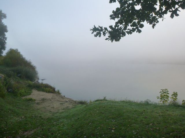 Brouillard sur la Loire à Cosne à huit heures. 